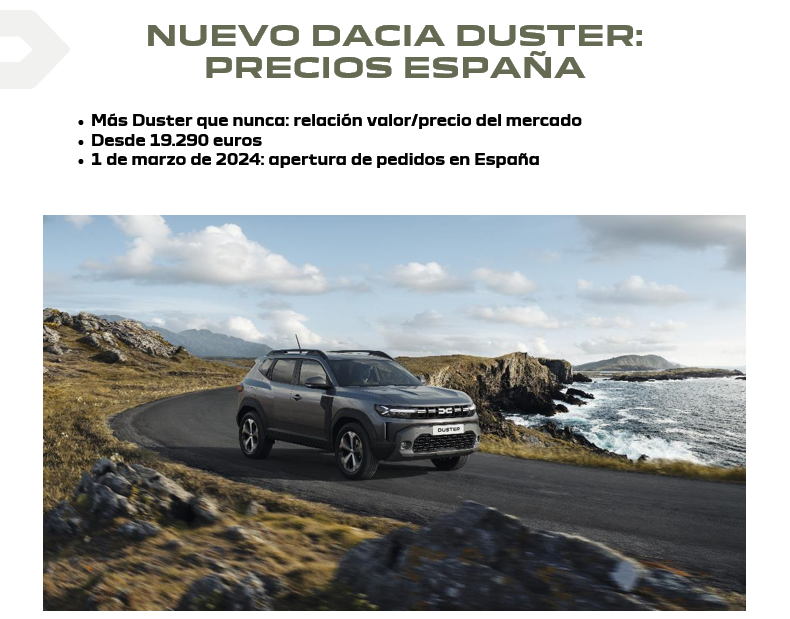 Precios España - Nuevo Dacia Duster